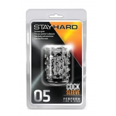 Прозрачная насадка с капельками STAY HARD COCK SLEEVE 05 CLEAR - Blush Novelties - в Махачкале купить с доставкой