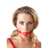 Силиконовый кляп-шар на чёрных ремешках Red Gag silicone - Orion - купить с доставкой в Махачкале