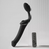 Черный безремневой вибрострапон Strap-On-Me Multi Orgasm Size XL - Strap-on-me - купить с доставкой в Махачкале