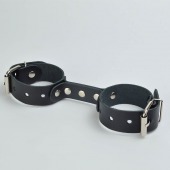 Черные кожаные наручники-фиксатор - Sitabella - купить с доставкой в Махачкале