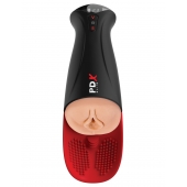 Телесный мастурбатор-вагина в черной колбе с вибрацией Fuck-O-Matic Pro XL - Pipedream - в Махачкале купить с доставкой