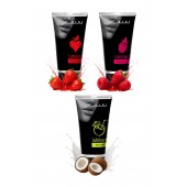 Набор из 3 съедобных лубрикантов JUJU (клубника, малина, кокос) - JuJu - купить с доставкой в Махачкале