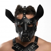 Черная кожаная маска «Собака» - Crazy Handmade - купить с доставкой в Махачкале