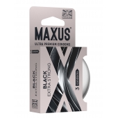 Черные утолщенные презервативы MAXUS Extra Strong с железным кейсом - 3 шт. - Maxus - купить с доставкой в Махачкале