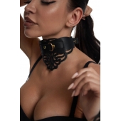 Фигурный чокер с узорами и золотистой фурнитурой - Crazy Handmade - купить с доставкой в Махачкале