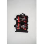 Черно-красные кожаные наручники с бантиками - Crazy Handmade - купить с доставкой в Махачкале