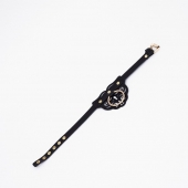 Черный чокер с клепками и золотистой фурнитурой - Crazy Handmade - купить с доставкой в Махачкале