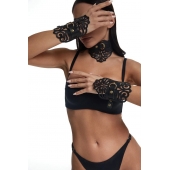 Фигурный набор для БДСМ-игр с узорами и золотистой фурнитурой - Crazy Handmade - купить с доставкой в Махачкале