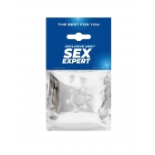 Прозрачное эластичное эрекционное кольцо с 6 шариками - Sex Expert - в Махачкале купить с доставкой