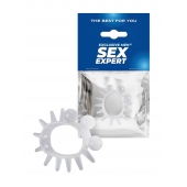 Эластичное эрекционное кольцо с шариками и лучами - Sex Expert - в Махачкале купить с доставкой