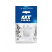 Прозрачное эрекционное кольцо со стимулирующими шариками - Sex Expert - в Махачкале купить с доставкой
