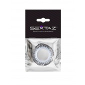 Эластичное эрекционное колечко с черными «ресничками» - Sextaz - в Махачкале купить с доставкой