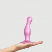 Розовая насадка Strap-On-Me Dildo Plug Curvy size M - Strap-on-me - купить с доставкой в Махачкале
