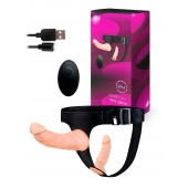 Женский страпон с 2 насадками, вибрацией и пультом ДУ - Erowoman-Eroman - купить с доставкой в Махачкале