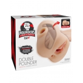 Телесный мастурбатор с вибрацией Double Pounder Vibrating Squeeze Stroker - Pipedream - в Махачкале купить с доставкой
