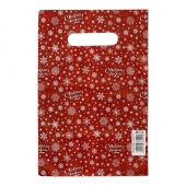 Красный подарочный новогодний пакет с вырубной ручкой (20х30 см) - Сима-Ленд - купить с доставкой в Махачкале