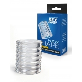 Прозрачная сквозная насадка на пенис с ребрышками - Sex Expert - в Махачкале купить с доставкой