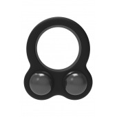 Черное эрекционное кольцо с утяжелителями Cockring Dual Weight - Dream Toys - в Махачкале купить с доставкой