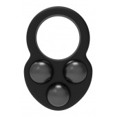 Черное эрекционное кольцо с утяжелителями - Dream Toys - в Махачкале купить с доставкой