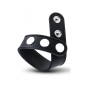 Черное эрекционное кольцо на кнопках - Blush Novelties - в Махачкале купить с доставкой