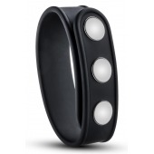 Черное эрекционное кольцо на кнопках - Blush Novelties - в Махачкале купить с доставкой