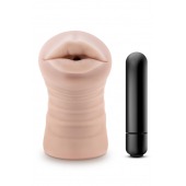 Телесный мастурбатор-ротик Nicole Vibrating Masturbator - Blush Novelties - в Махачкале купить с доставкой