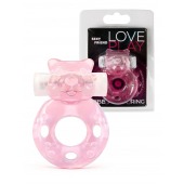 Розовое эрекционное виброкольцо в форме мишки - 1137 - в Махачкале купить с доставкой