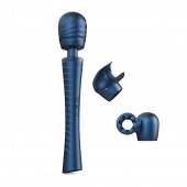 Синий вибромассажёр с насадками Man.wand Edgy - Manwan - в Махачкале купить с доставкой