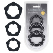 Набор из 3 эрекционных колец Beaded Silicone Cockring Set - Shots Media BV - в Махачкале купить с доставкой