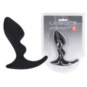 Черная анальная пробка для массажа простаты Double Ripple Silicone Prostate Massager - Shots Media BV - в Махачкале купить с доставкой
