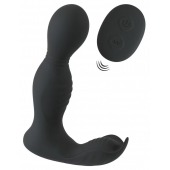 Черная анальная пробка с вибрацией, вращением и пультом ДУ RC Butt Plug with 2 Functions - Orion - в Махачкале купить с доставкой