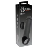 Черная вибронасадка для пениса с хомутом для мошонки и пультом ДУ Remote Controlled Penis Extension - Orion - в Махачкале купить с доставкой