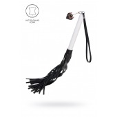 Плеть с белой рукоятью и чёрными хлыстами - 50 см. - Pecado - купить с доставкой в Махачкале