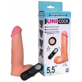 Фаллическая насадка Харнесс UNICOCK 5,5  с вибрацией - 17 см. - LOVETOY (А-Полимер) - купить с доставкой в Махачкале
