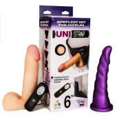 Вибрострапон с двумя насадками UniStrap - 18 и 18 см. - LOVETOY (А-Полимер) - купить с доставкой в Махачкале