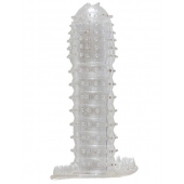 Гелевая прозрачная насадка c шипами - 12 см. - Toyfa Basic - в Махачкале купить с доставкой