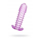 Гелевая фиолетовая насадка с шипами - 12 см. - Toyfa Basic - в Махачкале купить с доставкой