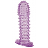 Гелевая фиолетовая насадка с шипами - 12 см. - Toyfa Basic - в Махачкале купить с доставкой