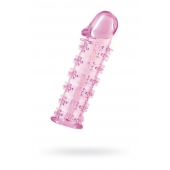 Гелевая розовая насадка на фаллос с шипами - 12 см. - Toyfa Basic - в Махачкале купить с доставкой