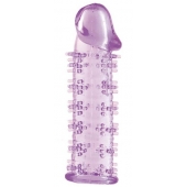 Гелевая фиолетовая насадка на фаллос с шипами - 12 см. - Toyfa Basic - в Махачкале купить с доставкой