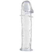 Гладкая прозрачная насадка с усиками под головкой - 12,5 см. - Toyfa Basic - в Махачкале купить с доставкой