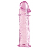 Гладкая розовая насадка с усиками под головкой - 12,5 см. - Toyfa Basic - в Махачкале купить с доставкой