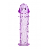 Гладкая фиолетовая насадка с усиками под головкой - 12,5 см. - Toyfa Basic - в Махачкале купить с доставкой