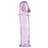 Гладкая фиолетовая насадка с усиками под головкой - 12,5 см. - Toyfa Basic - в Махачкале купить с доставкой