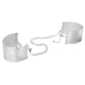 Серебристые наручники-браслеты Desir Metallique Handcuffs - Bijoux Indiscrets - купить с доставкой в Махачкале