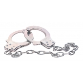 Наручники из металла с длинной цепочкой CHROME HANDCUFFS METAL HANDCUFFS W. KEY - NMC - купить с доставкой в Махачкале