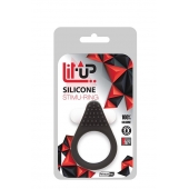 Чёрное эрекционное кольцо LIT-UP SILICONE STIMU RING 1 BLACK - Dream Toys - в Махачкале купить с доставкой
