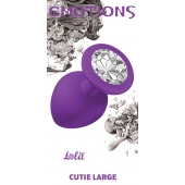 Большая фиолетовая анальная пробка Emotions Cutie Large с прозрачным кристаллом - 10 см. - Lola Games - купить с доставкой в Махачкале