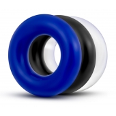 Набор из 3 разноцветных колец Stay Hard Donut Rings - Blush Novelties - в Махачкале купить с доставкой