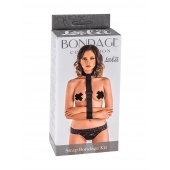 Ошейник с длинной лентой и наручниками Strap Bondage Kit Plus Size - Lola Games - купить с доставкой в Махачкале